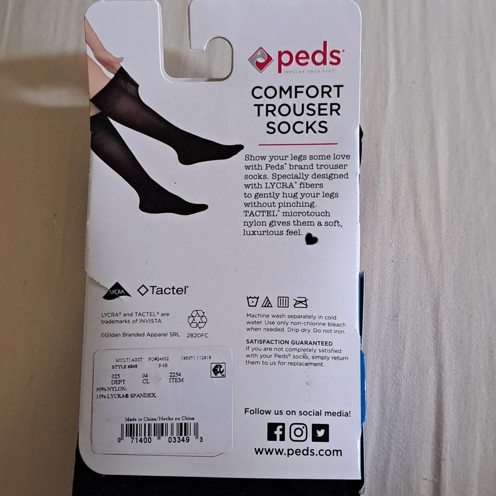 Peds 3pk Light Opaque Trouser Socks Women New
